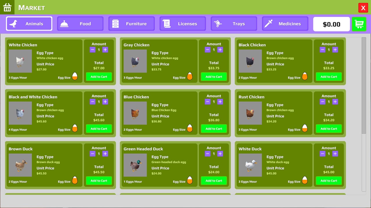Eggstreme Farming Controls